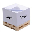 Note Pad Cube with Wood Pallet