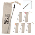 Stainless Straw Kit With Cotton Pouch