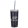 24 Oz. Sequin Tumbler with Park Avenue Straw