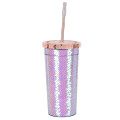 24 Oz. Sequin Tumbler with Park Avenue Straw