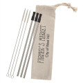 3-Pack Stainless Straw Kit with Cotton Pouch