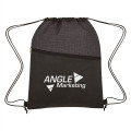 Crosshatch Two-Tone Non-Woven Drawstring Bag