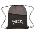 Crosshatch Two-Tone Non-Woven Drawstring Bag