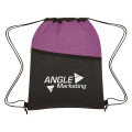 Crosshatch Two-Tone Non-Woven Drawstring Bag