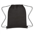 Crosshatch Two-Tone Non-Woven Drawstring Bag