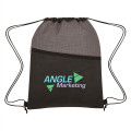 Crosshatch Two-Tone Non-Woven Drawstring Bag