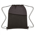 Crosshatch Two-Tone Non-Woven Drawstring Bag
