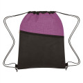 Crosshatch Two-Tone Non-Woven Drawstring Bag