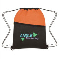 Crosshatch Two-Tone Non-Woven Drawstring Bag