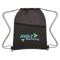 Crosshatch Two-Tone Non-Woven Drawstring Bag