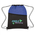 Crosshatch Two-Tone Non-Woven Drawstring Bag