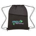 Crosshatch Two-Tone Non-Woven Drawstring Bag