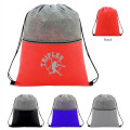 Color Basics Heathered Non-Woven Drawstring Bag