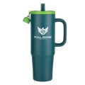 Kentia SS Travel Mug w/Silicone Straw & Charm Holder - 30oz
