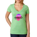 Next Level Ladies CVC Deep V Crew Neck Tee Shirts
