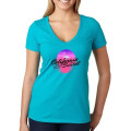 Next Level Ladies CVC Deep V Crew Neck Tee Shirts