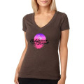 Next Level Ladies CVC Deep V Crew Neck Tee Shirts
