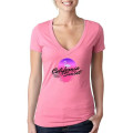 Next Level Ladies CVC Deep V Crew Neck Tee Shirts