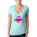 Next Level Ladies CVC Deep V Crew Neck Tee Shirts