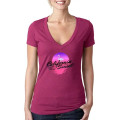 Next Level Ladies CVC Deep V Crew Neck Tee Shirts