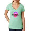 Next Level Ladies CVC Deep V Crew Neck Tee Shirts