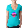 Next Level Ladies CVC Deep V Crew Neck Tee Shirts