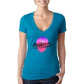 Next Level Ladies CVC Deep V Crew Neck Tee Shirts