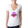 Next Level Ladies CVC Deep V Crew Neck Tee Shirts