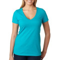 Next Level Ladies CVC Deep V Crew Neck Tee Shirts