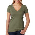 Next Level Ladies CVC Deep V Crew Neck Tee Shirts