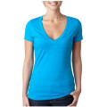 Next Level Ladies CVC Deep V Crew Neck Tee Shirts
