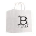 Kraft Paper White Shopping Bag - 10" x 10"