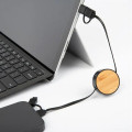 Bamboo Retractable 3-in-1 Charging Cable