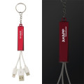 3-In-1 Light Up Charging Cables On Key Ring