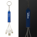 3-In-1 Light Up Charging Cables On Key Ring