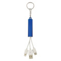 3-In-1 Light Up Charging Cables On Key Ring