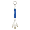 3-In-1 Light Up Charging Cables On Key Ring