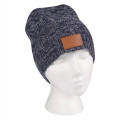 Knit Beanie With Leather Tag