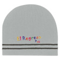 Ribbed Knit Beanie With Double Stripe