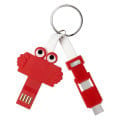 Clipster Buddy 3-In-1 Charging Cable Key Ring