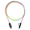 3-In-1 5 Ft. Rainbow Braided Charging Cable