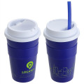 Bistro 14 oz Coffee Cup with Silicone Sleeve  Straw