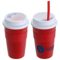 Bistro 14 oz Coffee Cup with Silicone Sleeve  Straw