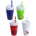 Bistro 14 oz Coffee Cup with Silicone Sleeve  Straw