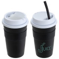 Bistro 14 oz Coffee Cup with Silicone Sleeve  Straw