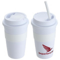 Bistro 14 oz Coffee Cup with Silicone Sleeve  Straw