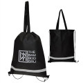 Double Feature Non-Woven Drawstring Tote Bag