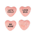 Small Top View Tin - Imprinted Conversation Hearts