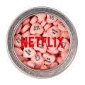 Small Top View Tin - Imprinted Conversation Hearts