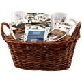 Gift basket with coffee, tea and mugs